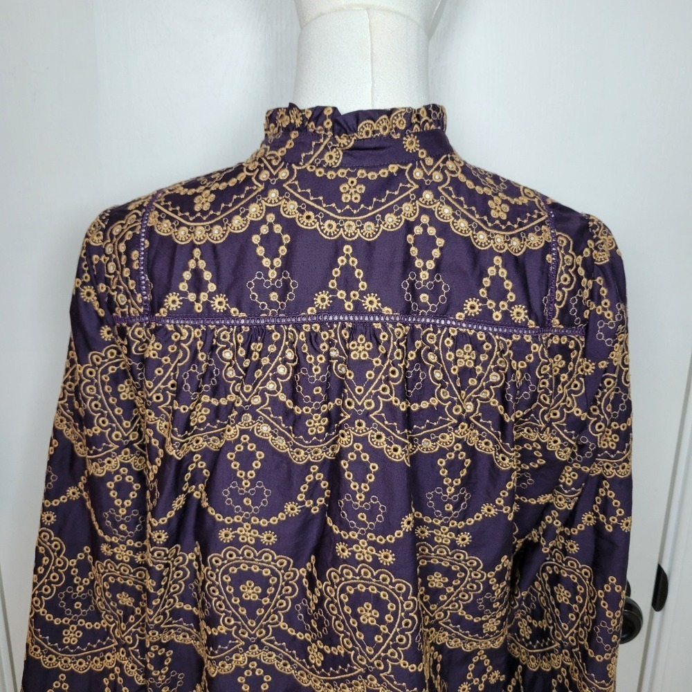 Johnny Was Elora Eyelet Blouse 100% Cotton Size Small - Picture 13 of 15